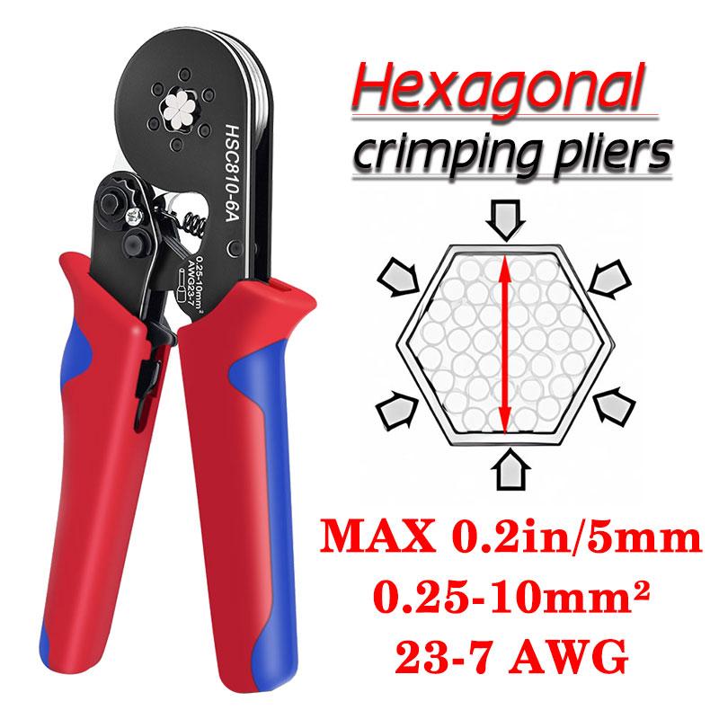 Ferrulenhülsen Terminal Crimpwerkzeuge Mini Elektrische Zange HSC8 6-4/10-6(0,25-10mm²) Reparaturklemme für Kabelverbindungen