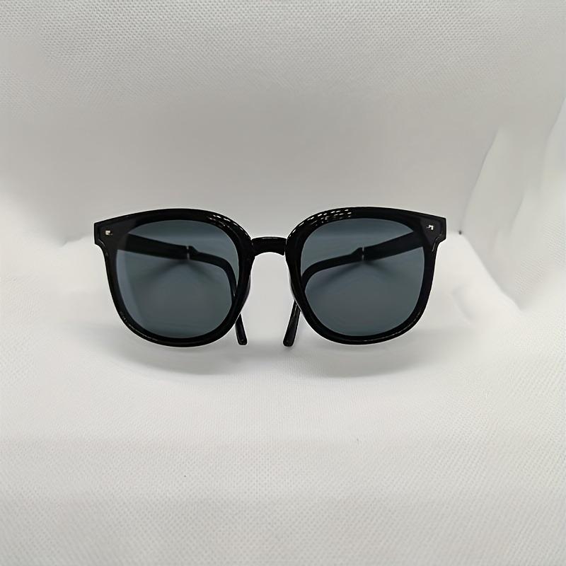 Women Square Sunglasses New Men Folding Glasses Net Red Outdoor Wild Shade Eyewear and Bag