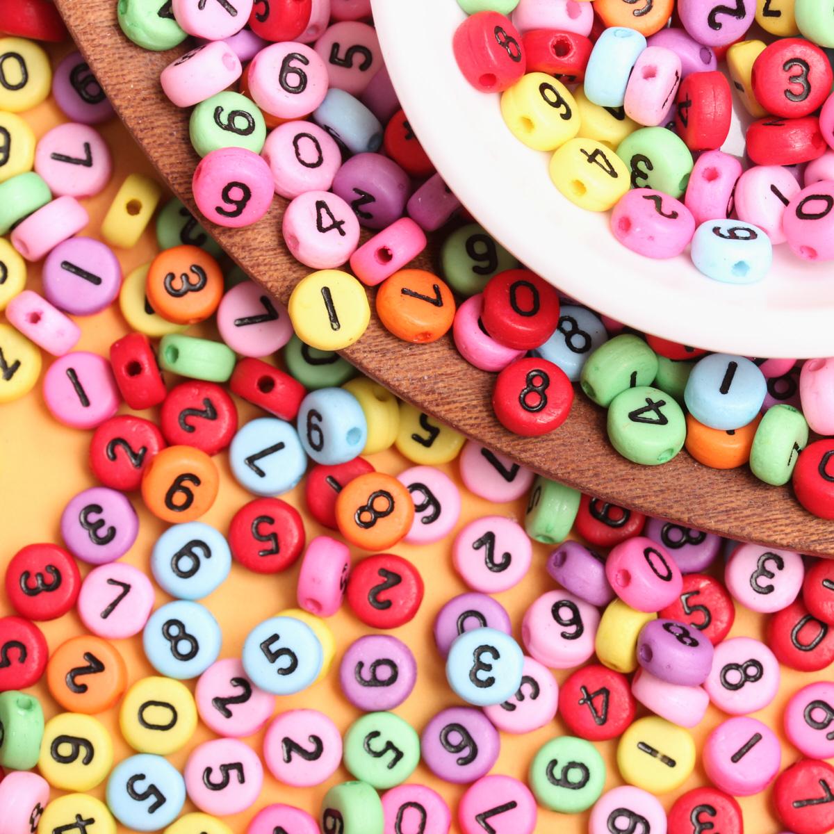 

500 г 3570 шт. ювелирные аксессуары, бусины-разделители, смешанные цифры, 7 мм, свободные бусины «сделай сам», для ожерелья, браслета, акрил разноцветный