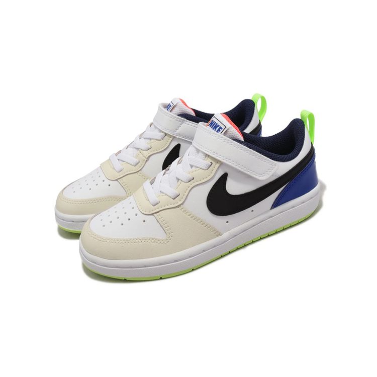 Nike Court Borough Low 2 SE PS Player One Kids Sneakers White Black Laser-Orange FB1880-101