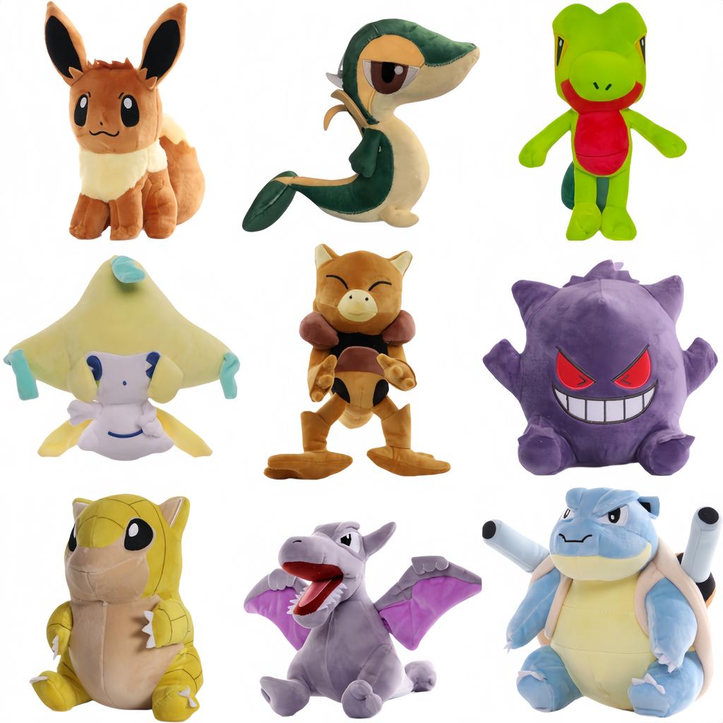 New Snivy Abra Treecko Plush Kawaii Eevee Charizard Pikachu Genger Jirachi Blastoise Doll Aerodactyl Gifts