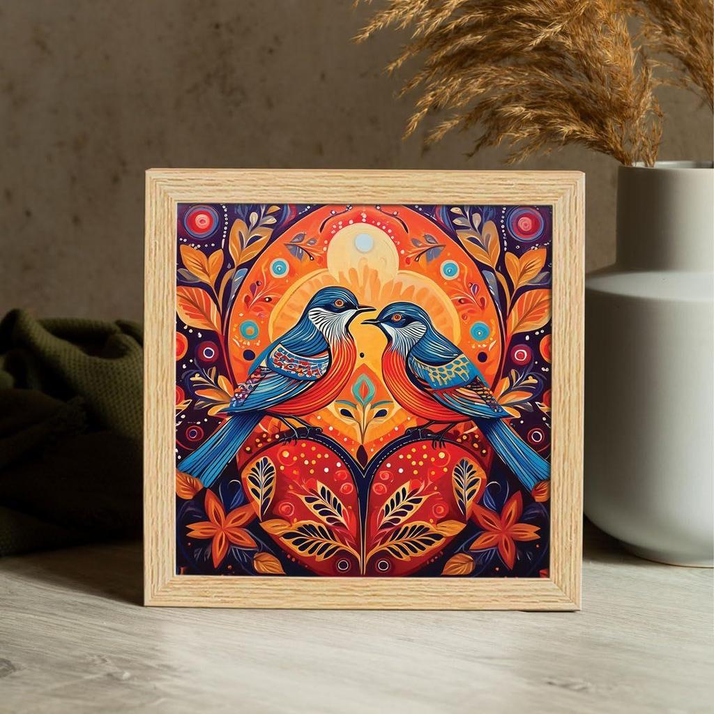 ArtX Paper Madhubani Art Paintings with Frame for Home Decor, Wall Painting for Living Room,