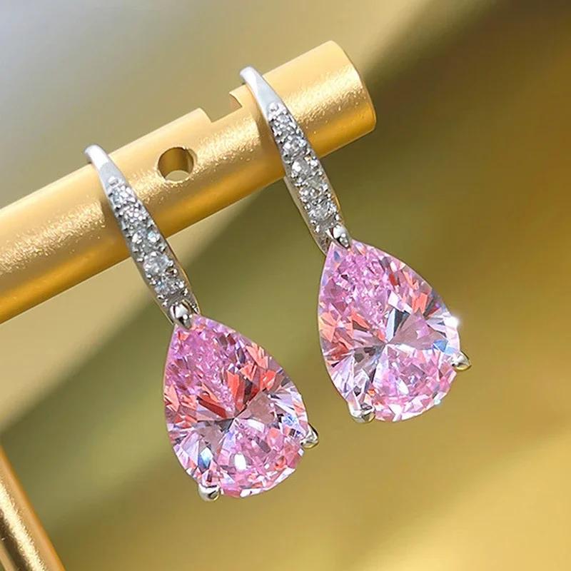 2026 New Colorful Crystal Zircon Bridal Earrings, European and American Personalized Fashion Trend, High End Jewelry