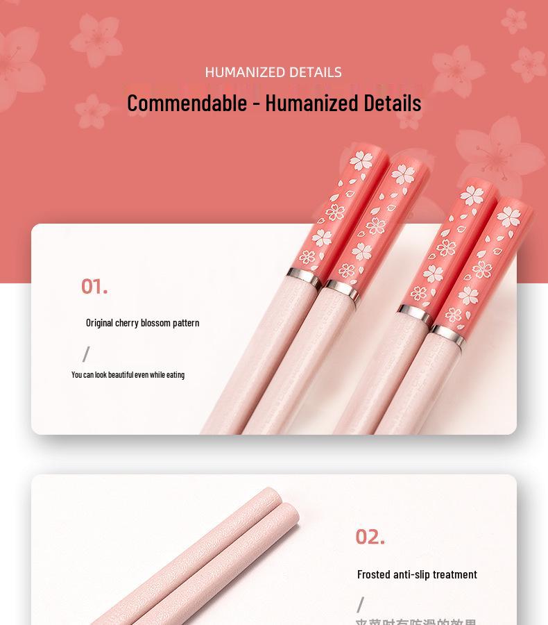 Nordic-Style Non-Slip Alloy Chopsticks - Japanese-Style Tableware for Home Kitchen (E18)