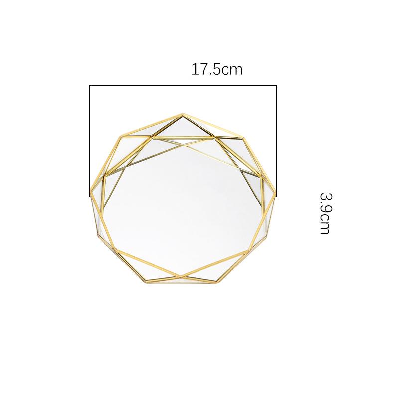 

Многофункциональная геометрическая круглая стеклянная тарелка для украшения торта, десерта, скандинавский западный лоток для хранения S