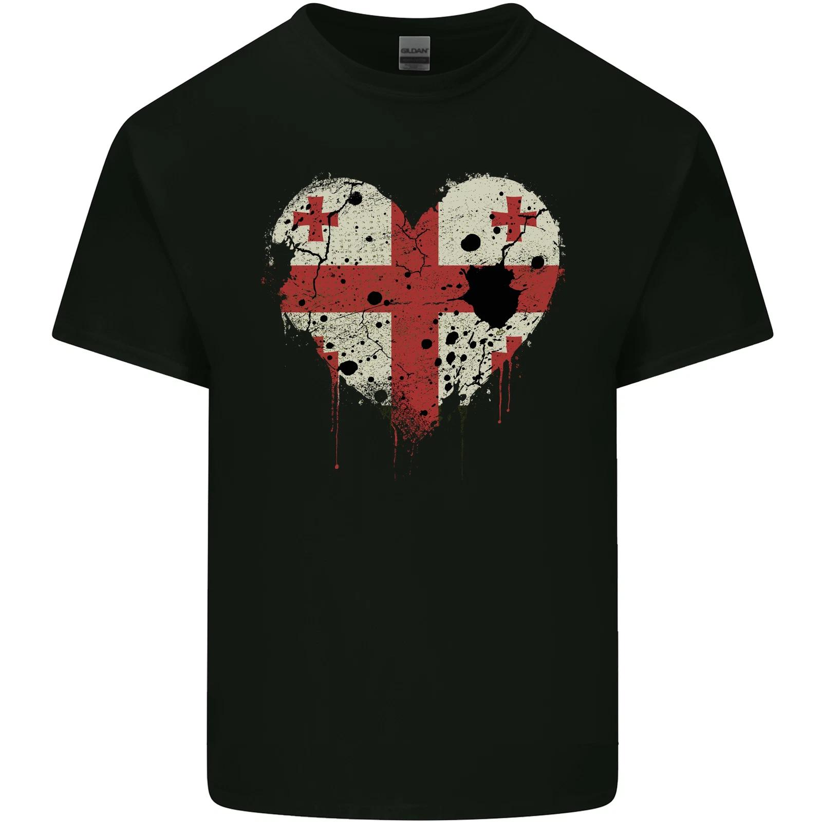 Love Georgia Flag Georgian Day Football Kids T-Shirt Childrens 3XL