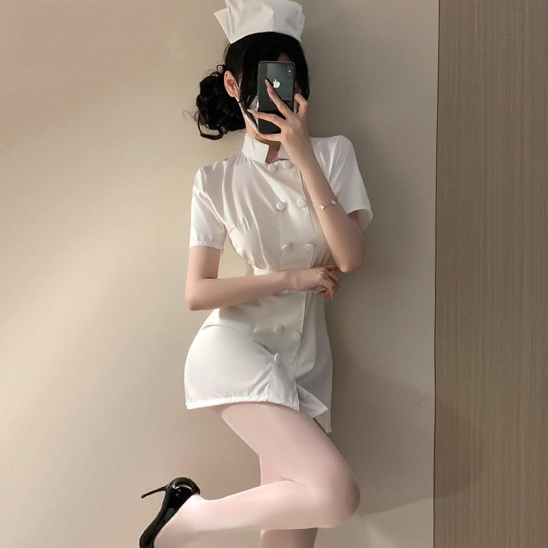 Japanese Lolita Women Sexy Lingerie Erotic Nurse Doctor Uniform Adult Sex White Dress Halloween Cosplay Girls Nightdress Costume