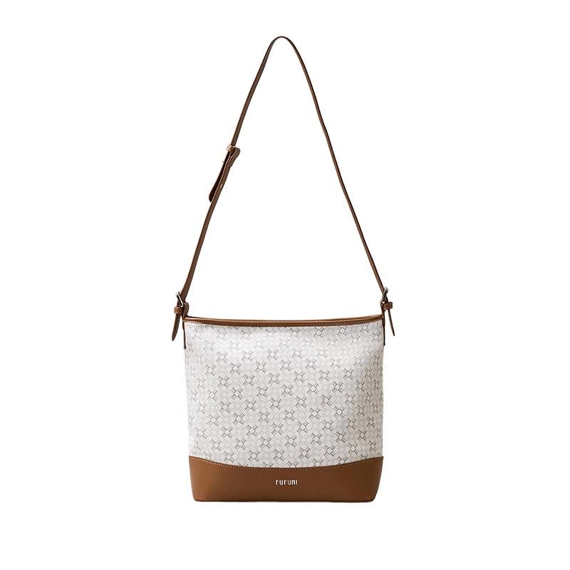 FUFUNI Vintage Pattern Bucket Shoulder Bag