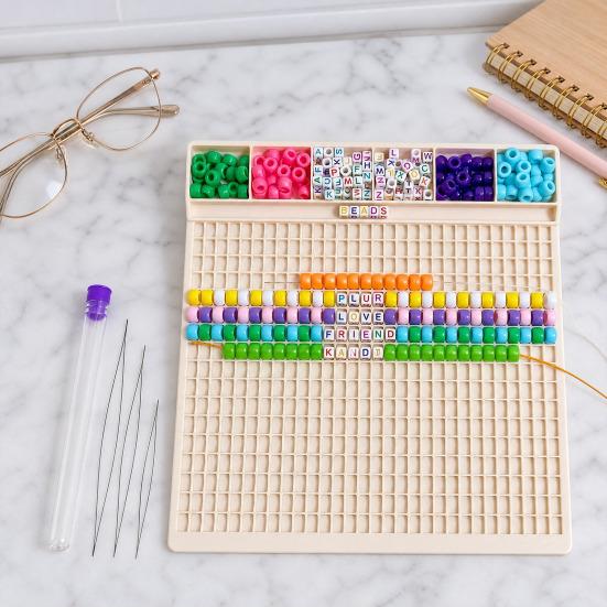 Perler Hurtig Trådningsbakke, Dobbelt Størrelse Nålesystem Fremstillingspladebakke til Tykt Elastik Og Tynd Tråd Intuitivt Gitterlayout