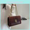 Red Plaid Woolen Bag Fashionable Simple Style Exquisite Commuter Urban Trend Ladies Crossbody Bag
