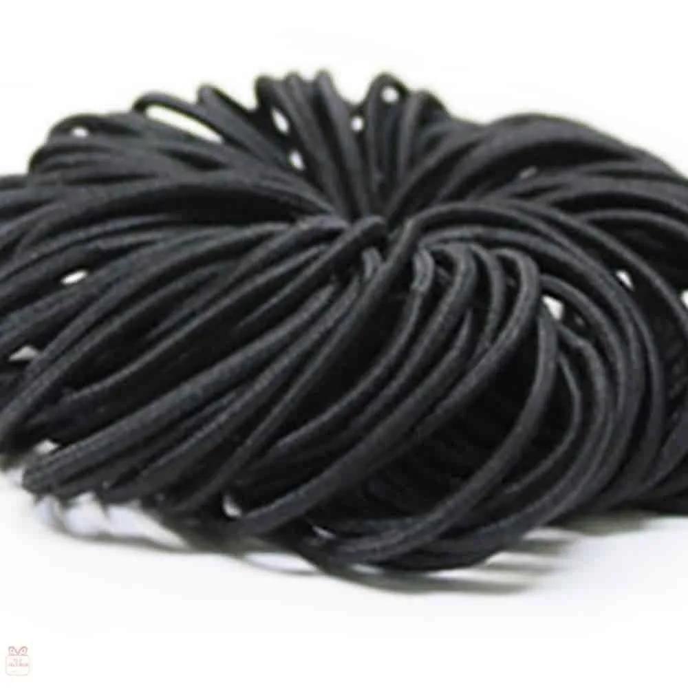 Knotless black rubber band 100p hair tie for elementary school students hair tie rubber band black rubber band rubber band hair tie