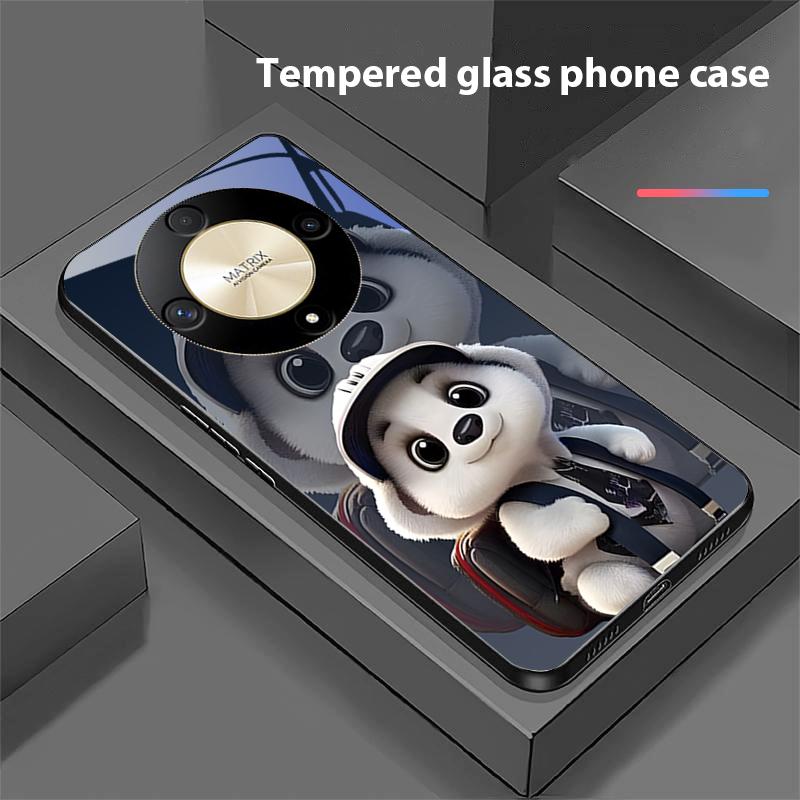 Cute Little Panda For Honor Magic 6 50 70 90 Lite X7b 200 Pro Nova 10 Nova 5T X6 P30 Pura 70 Ultra Tempered Glass Phone Case