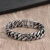 Herren Edelstahl Armband 14mm Poliert Schlangenstruktur Geometrisches Design Minimalistisch Markant Biker Stil