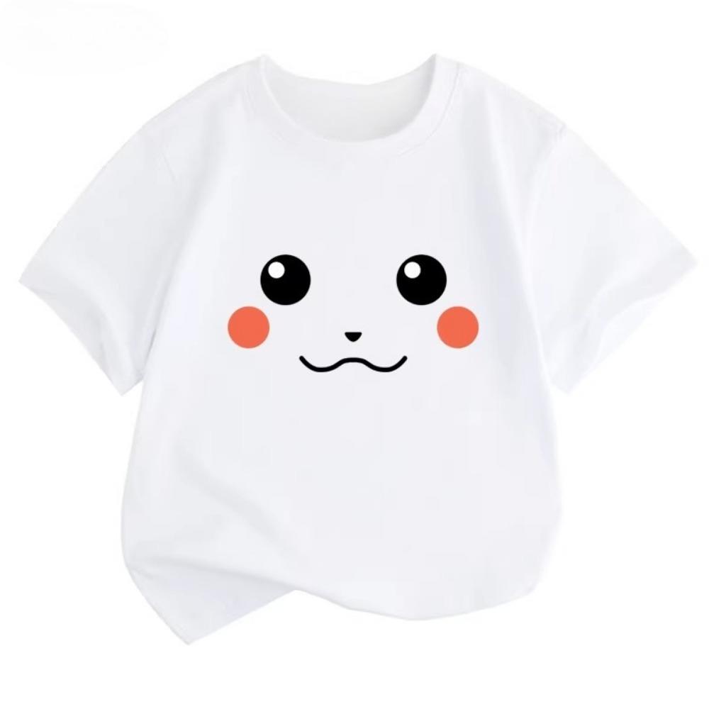 Potdemiel Pikachu Print  Children's T-Shirt, New Summer Style, Casual, Comfortable, and Breathable Children's Top