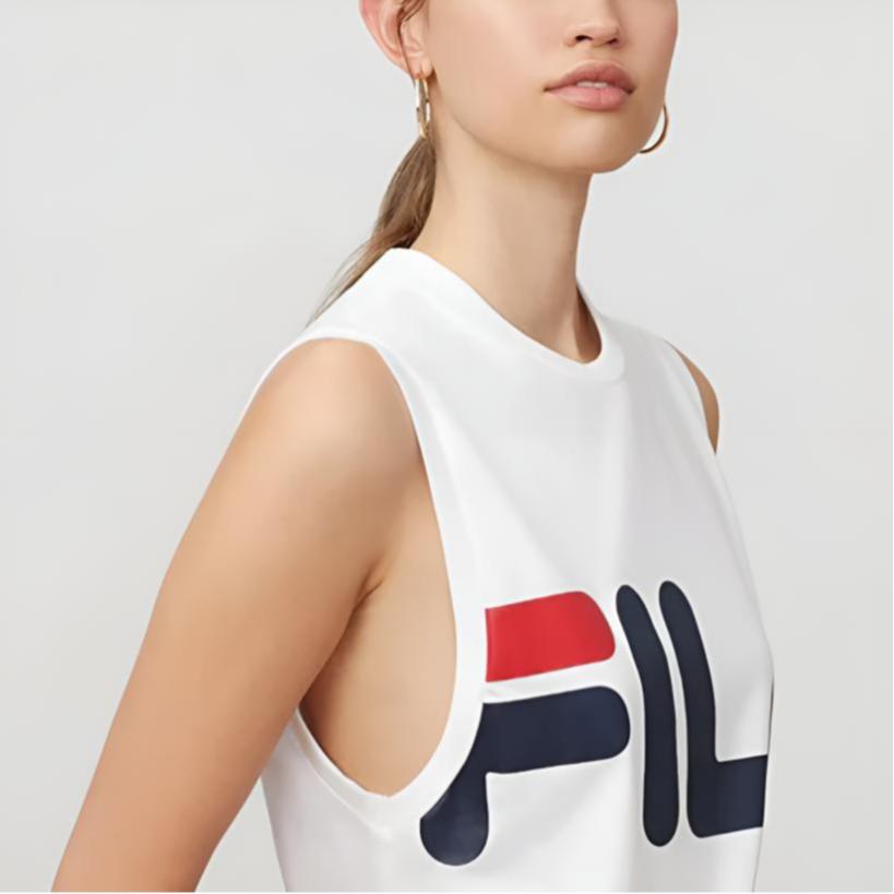 FILA Sesto Brand Logo Comfortable Knitted Sleeveless T-Shirt Unisex Tops SSVIW002-100