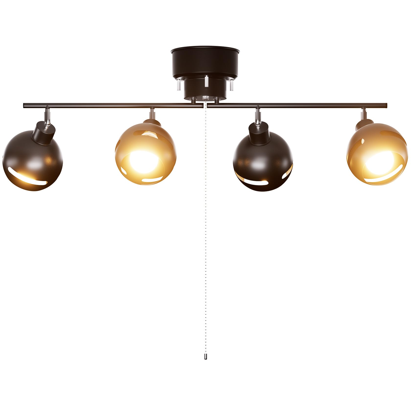 

ORALUCE 4-Light Ceiling Light, Spotlight, Suitable for 6-Tatami Rooms, E26 Base, Stylish Retro Ceiling LightingPendant Light with Cord Switch,