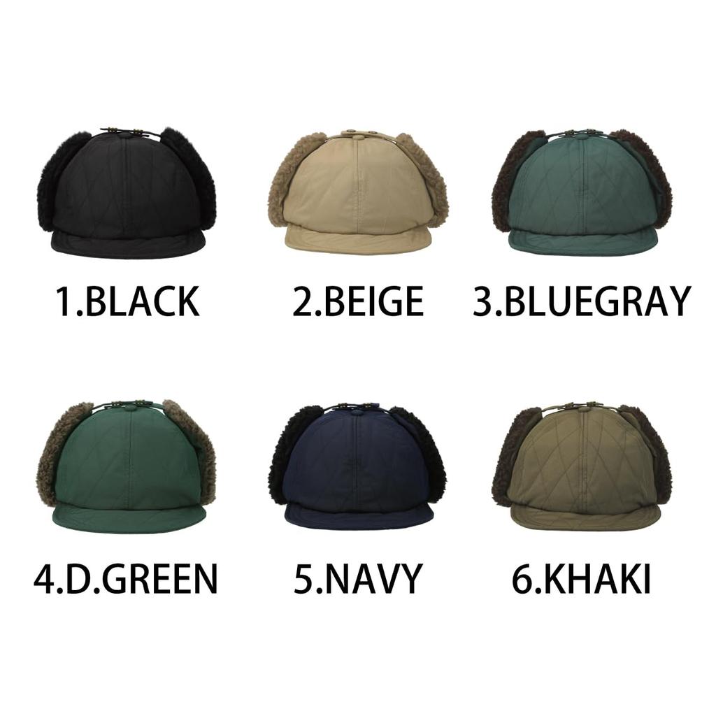 Basic Enchi Quilted Short Flap Cap with Umpire Antibacterial and One Size Fits Dark Green Ears, Cap, Deodorizing, All,