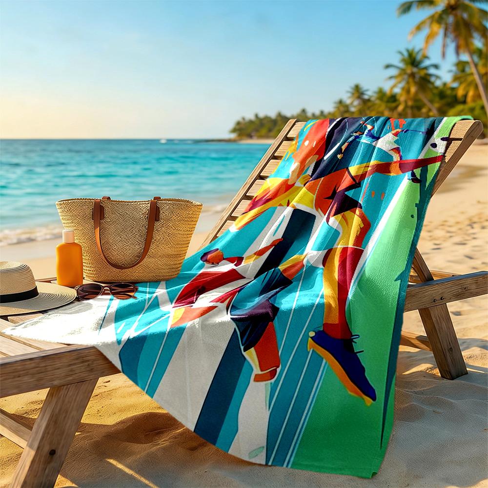 Soccer Beach Towel High Absorbency & Quick-Dry Comfortable Lightweight