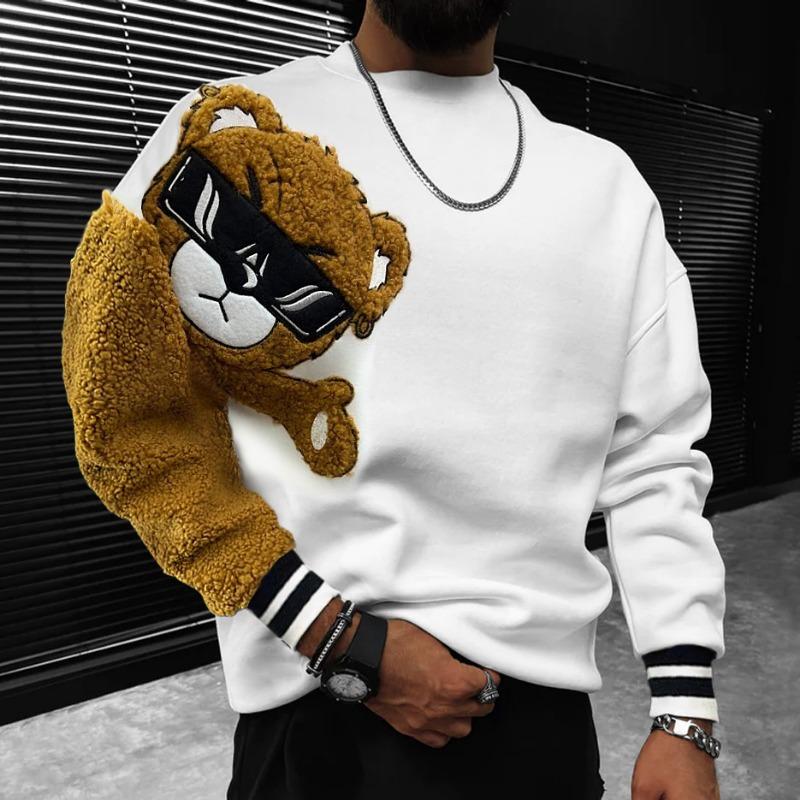 Hot Selling Autumn Loose Teddy Bear Oversized Men's Sports and Casual Sweatshirt Tops