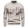 Men's Christmas Imitation Mink Velvet Half-High Collar Sweater - Autumn/Winter Knitwear.