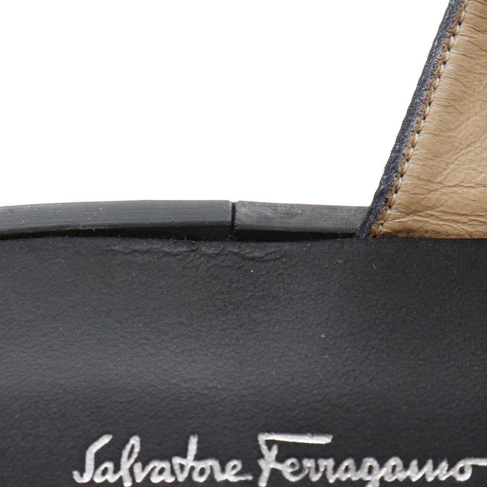 Salvatore Ferragamo Slide Sandals Mule Black Satin Women Used