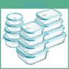 Borosilicate Glass High Bento Lunch Box Microwave Heatting Bento Box Snacks Fruit Sealed Insulation Box Square Lunch Picnic Box