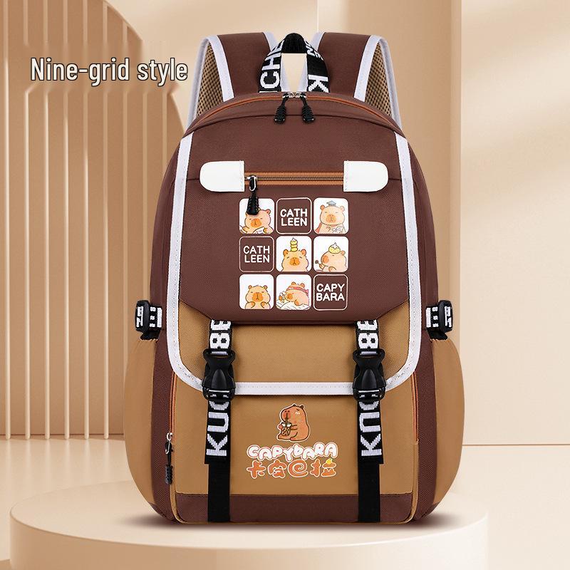 

Вместительный водонепроницаемый рюкзак-капибара для детей - Легкий, защищающий позвоночник школьный рюкзак