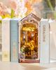 ROBOTIME 3D Puzzle Book Nook Kit - 3D Wood Puzzle Miniature House Dollhouse Miniature Kit Wooden Handmade Craft Book Stand Assembly Bookshelf Decorati