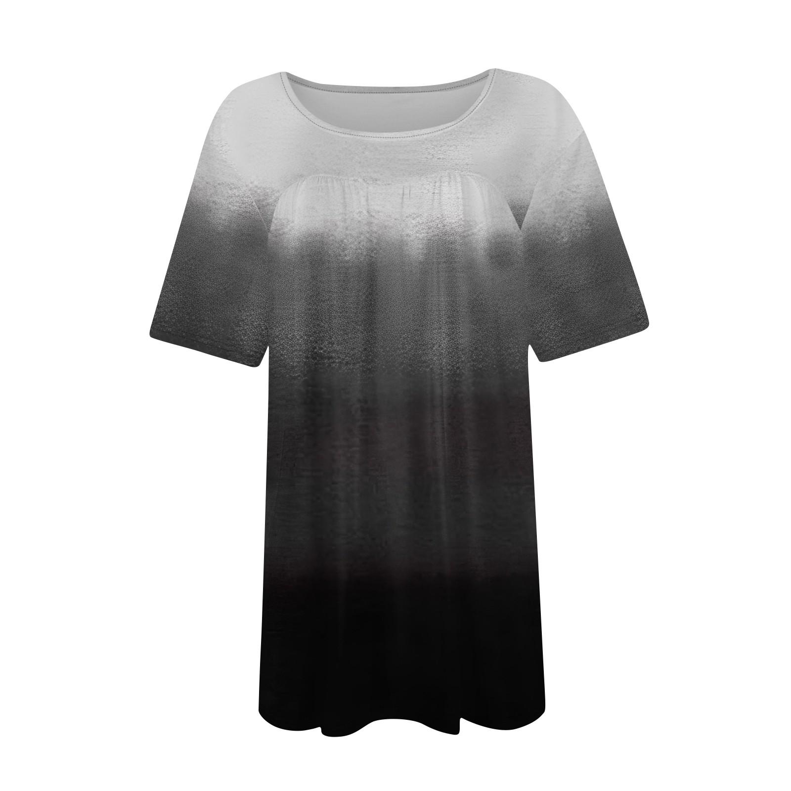 Женский модный повседневный топ с круглым вырезом и короткими рукавами с принтом — фото 4