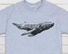 Pencil Drawing Humpback Whale T-Shirt, Traditional Art Design