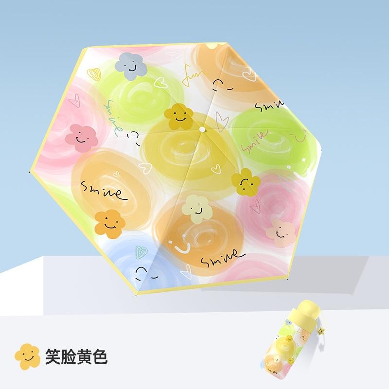 Mini Card Umbrella Sun Umbrella Women's Sunshade Sun Protection Sunshine and Rain Protection UV Protection Small Portable Folding Pocket Umbrella