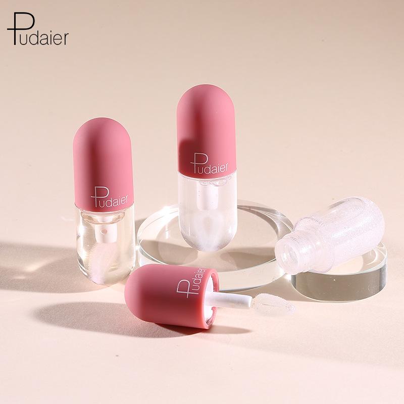 Pudaier Mini Capsule Lip Gloss Moisturizing Transparent Color Changing Lip Plumping Gloss