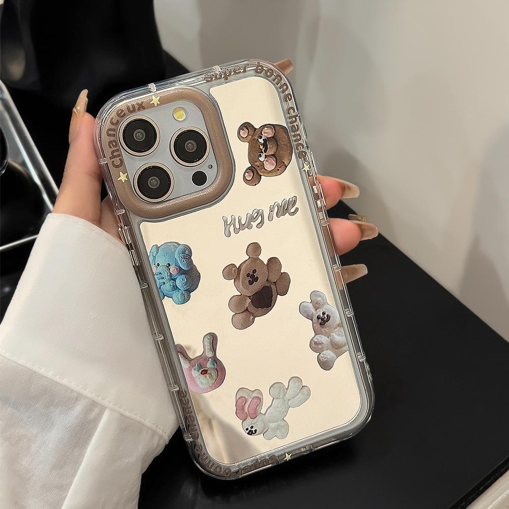 Cookies Bear Stand Suitable for 16ProMax Apple 15 Mobile Case IPhone 13 Mirror 12 Bracelet 11