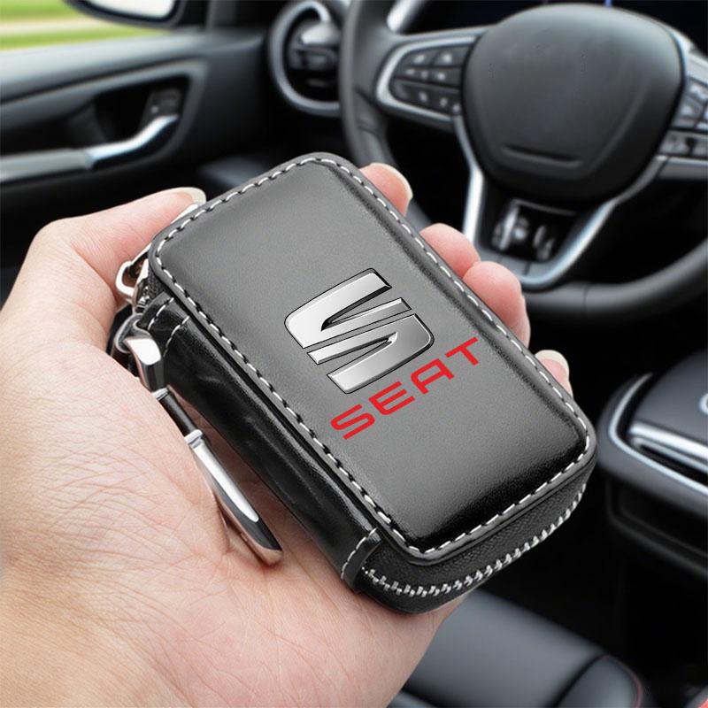 Cydf9 Car Key Wallet Housekeeper Key Case Mini Card Bag For Seat Leon 5f Ibiza 6l 6j Leon 1p Cushion Altea Xl Leon Mk Car Accessories