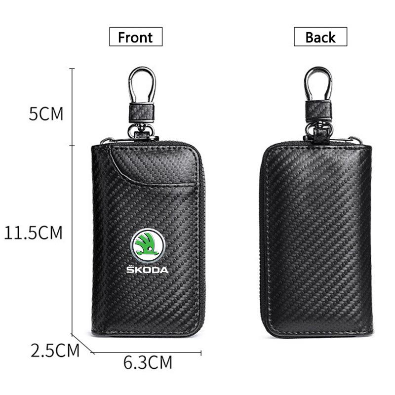 HAWX3 Car Purse Card Money Holder License Card Case Wallet For Skoda Fabia Kamiq Superb MK3 VisionS Yeti Scala Enyaq-iV Octavia Kodiaq