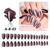 Solid Color Cat Eye Press-On Nails - Medium Long Almond, Luxury Nail Art Tips