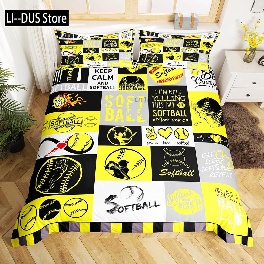 Cool Basketball Bedding Set Neon Gradient Duvet Cover for Kids Teen Boys Girls Comforter Cover Decor Room Quilt Cover 3pcs