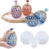 Ynxee Egg Shape Box with Heart Lid Epoxy Mold, for Small Trinket Jar Making, DIY Resin Casting Silicone Mold with 100pcs Matching Decorative Diamond