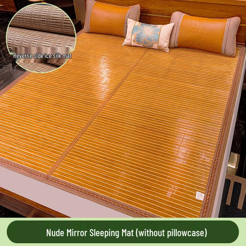 Double-Sided Foldable Bamboo Cooling Mat for 1.8m Bed - Ideal for Student Dorms 70x190CM