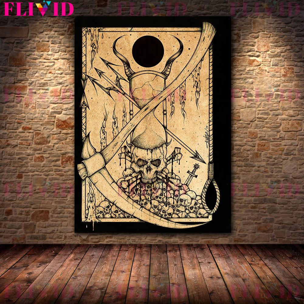 Diavol păgân schelet artă tipografie artă decorativă de perete pânză pictură ochiul iadului