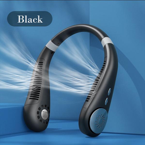 Hanging Dual Cooling Neck Fan Mini Bladeless Fan USB Portable Rechargeable Quiet Ventilator for Traveling Outdoor Indoor