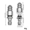 Water Jet High Pressure Sprayer Nozzle Clean Sewer 1/4" Stainless Steel Pressure Washer Quick Plug Drain Hose Nozzle Tool