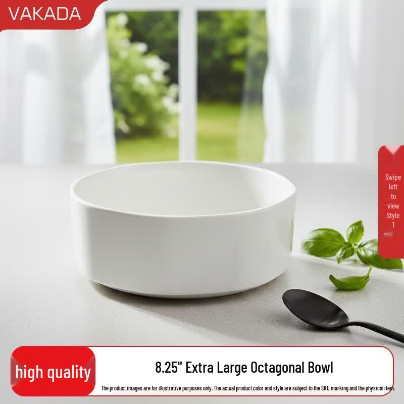 VAKADA Ceramic Octagonal Serving Bowl