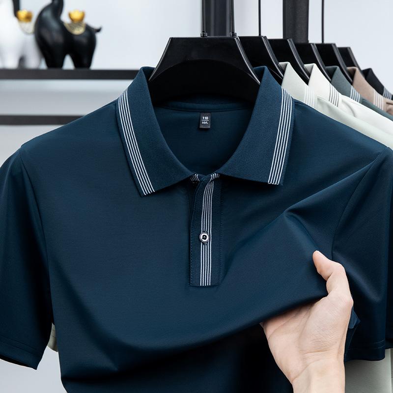Men's Short Sleeve Polo Shirt Lapel Collar T-Shirt