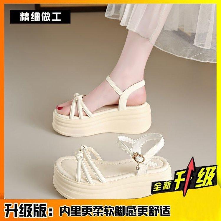 

Rome heightening sandals women s summer 2025 new platform matching skirt fashion temperament small muffin shoes 40