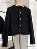 Women's 2025 Autumn/Winter Classic French Wool Tweed Little Black Jacket