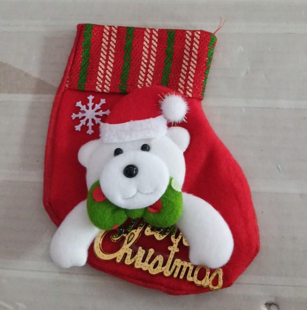 Grote Capaciteit Kerst Gebreide Sokken Geborduurde Streep Kerstsokken Kat Klauw Opknoping Ornamenten Kerstboom Hanger