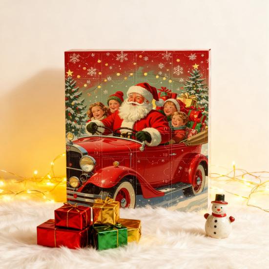 Yousheng 2025 Transportation Advent Calendar 24 Days Christmas Countdown with Collectible Train Plane Pendants Holiday Gifts for Toddler Boys Kids