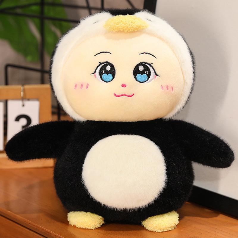 

Cute soft penguin baby doll plush toy little penguin doll children accompany soothing pillow rag doll 25cm чёрный