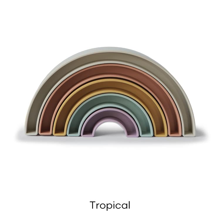 mushie Rainbow Stacking Toy, Educational Toy, Stacking Blocks, Nordic Style, Rainbow Stacker Toy, Tropical